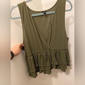 J Crew Olive Sleeveless Knit Top